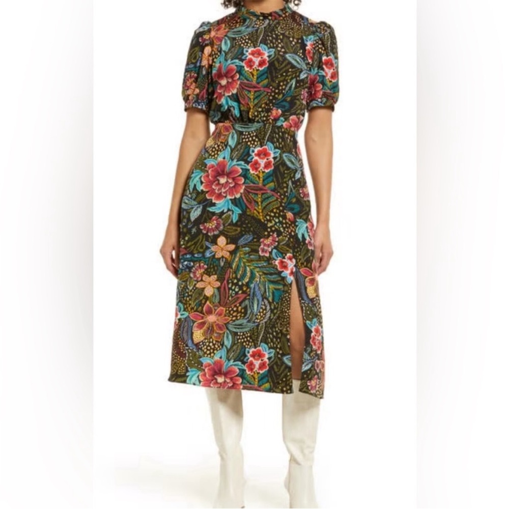 Julia Jordan Tropical Puff Sleeve MIDI
